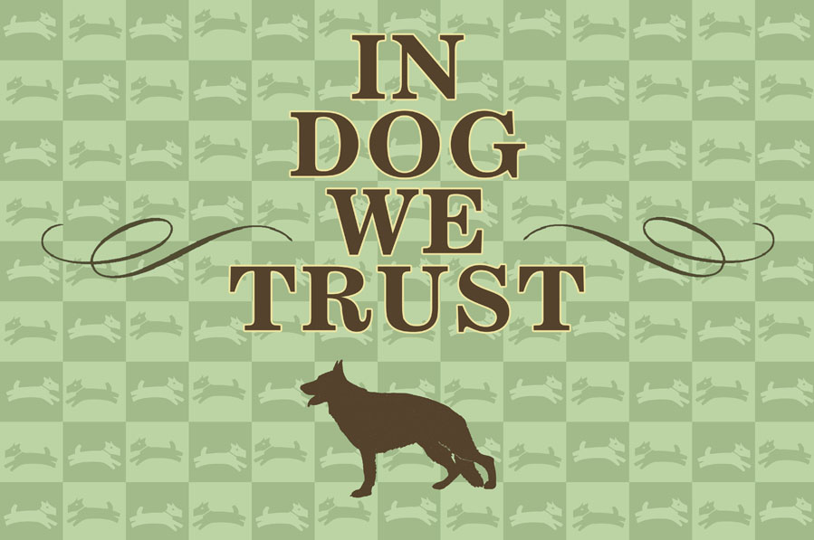 In Dog We Trust Mats - Checkerboard