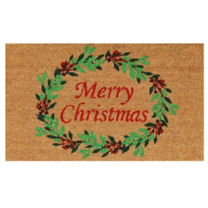 Christmas Wreath Doormat 17" x 29"