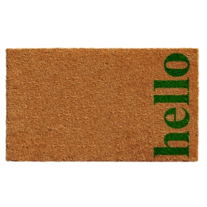 Vertical Hello Doormat Natural/Green 17" x 29"