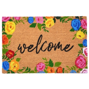 Colorful Roses Welcome Doormat