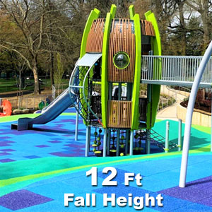 RecPlay Rubber Playground Tile: 12 Ft Fall Height