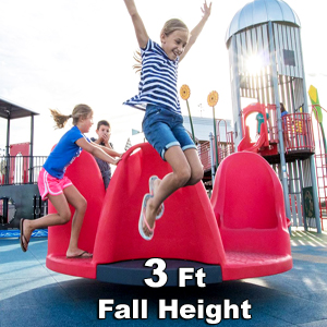 RecPlay Rubber Playground Tile: 3 Ft Fall Height