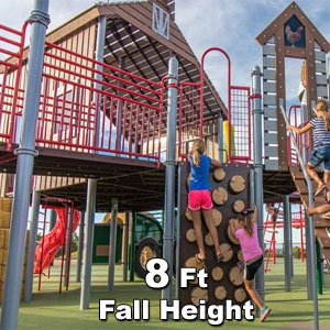 RecPlay Rubber Playground Tile: 8 Ft Fall Height