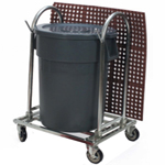Rolling Trash and Mat Rack